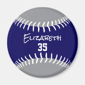 blauw grijs of ELKE team kleuren softbal honkbal Magneet (Voorkant)