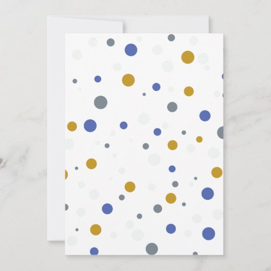 Blauw Grijs Olifant Baby Jongen Douche Kaart (Achterkant)