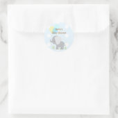 Blauw Grijs Olifant Baby shower Stickers (Tas)