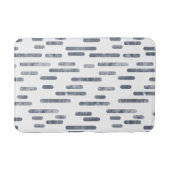 Blauw grijs op witte afgeronde lijnen patroon badmat (Voorkant)
