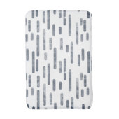 Blauw grijs op witte afgeronde lijnen patroon badmat (Voorkant Verticaal)