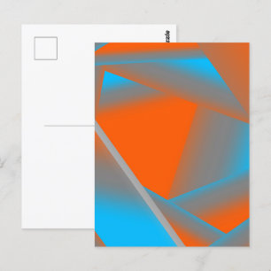 Blauw Grijs Oranje Ombre Geometrische Abstracte Ku Briefkaart