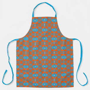 Blauw Grijs Oranje Ombre Geometrische Abstracte Ku Schort