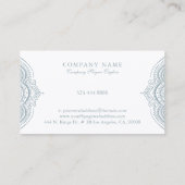 Blauw-grijs Paisley Lace Mandala Visitekaartje (Achterkant)