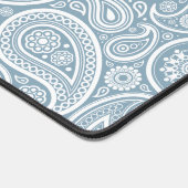 Blauw-grijs paisley patroon aangepaste monogram bureaumat (Hoek)