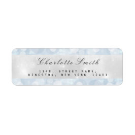 Blauw grijs pasta-label met reservaat retouradres etiket