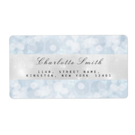 Blauw grijs pasta-label met reservaat retouradres etiket