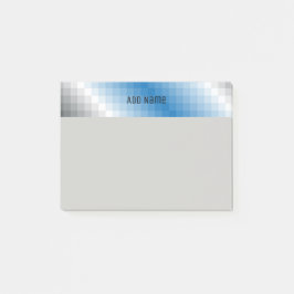 Blauw Grijs Pixel Gepersonaliseerde Post it notes 