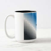 Blauw Grijs Pixel Persoonlijke Mok (Links)