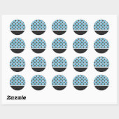 Blauw & Grijs Polka Dots Bruiloft Stickers (Vel)