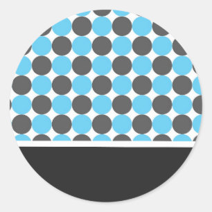 Blauw & Grijs Polka Dots Bruiloft Stickers