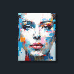 Blauw & Grijs Pop Art Beauty Portrait|Kleurenbalke Canvas Afdruk<br><div class="desc">Een vrouwenkarakter bovenop een gezicht, in de levendige stijl van pop art. Met heldere pastelgrijze en blauwe tinten is dit kunstwerk een beeldende traktatie. Met kleurrijke invloeden op stijl, het is een eigenzinnige mix van mooie, gestippelde en geromantiseerde figuren. Ontdek vandaag ons collectie van unieke home decor, t-shirts en kunst...</div>