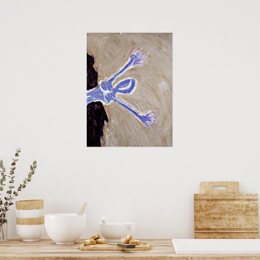 blauw | grijs poster (Keuken)