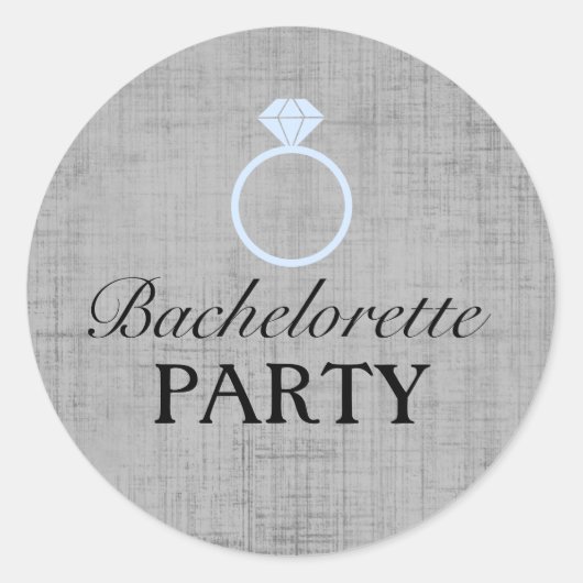 Blauw & Grijs Ring Design Bachelorette Sticker (Voorkant)