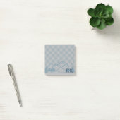 Blauw Grijs Rutpatroon Rustieke Bergen Monogram Post-it® Notes (Kantoor)
