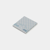 Blauw Grijs Rutpatroon Rustieke Bergen Monogram Post-it® Notes (Schuin)