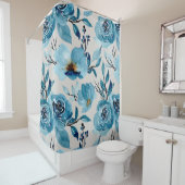  blauw grijs schoengordijn douchegordijn (In situ)