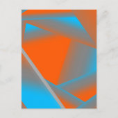 Blauw Grijs Sinaasappel Ombre Geometrische Abstrac Briefkaart (Voorkant)