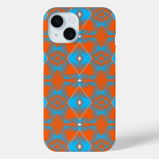 Blauw Grijs Sinaasappel Ombre Geometrische Abstrac Case-Mate iPhone Case (Achterkant)