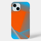 Blauw Grijs Sinaasappel Ombre Geometrische Abstrac Case-Mate iPhone Case (Achterkant)