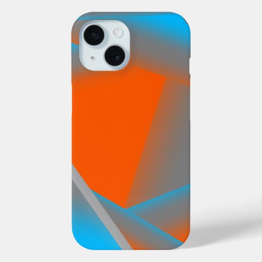 Blauw Grijs Sinaasappel Ombre Geometrische Abstrac Case-Mate iPhone Case (Achterkant)