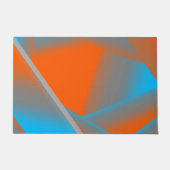 Blauw Grijs Sinaasappel Ombre Geometrische Abstrac Deurmat (Voorkant)