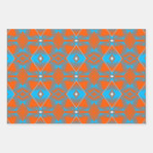 Blauw Grijs Sinaasappel Ombre Geometrische Abstrac Inpakpapier Vel (Voorkant 3)