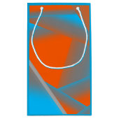 Blauw Grijs Sinaasappel Ombre Geometrische Abstrac Klein Cadeauzakje (Achterkant)