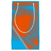 Blauw Grijs Sinaasappel Ombre Geometrische Abstrac Klein Cadeauzakje (Voorkant)