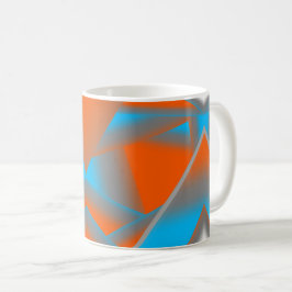 Blauw Grijs Sinaasappel Ombre Geometrische Abstrac Koffiemok