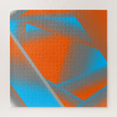 Blauw Grijs Sinaasappel Ombre Geometrische Abstrac Legpuzzel (Verticaal)