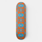Blauw Grijs Sinaasappel Ombre Geometrische Abstrac Persoonlijk Skateboard (Voorkant)