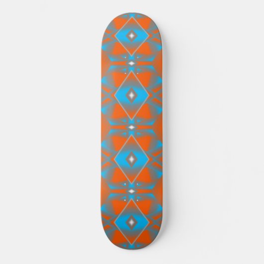 Blauw Grijs Sinaasappel Ombre Geometrische Abstrac Persoonlijk Skateboard (Voorkant)