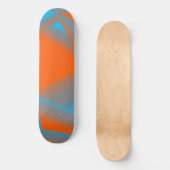 Blauw Grijs Sinaasappel Ombre Geometrische Abstrac Persoonlijk Skateboard (Voorkant)