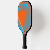 Blauw Grijs Sinaasappel Ombre Geometrische Abstrac Pickleball Paddle (Links)