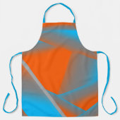 Blauw Grijs Sinaasappel Ombre Geometrische Abstrac Schort (Voorkant)