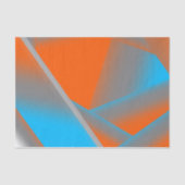 Blauw Grijs Sinaasappel Ombre Geometrische Abstrac Tissuepapier (Voorkant)