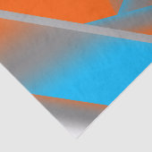 Blauw Grijs Sinaasappel Ombre Geometrische Abstrac Tissuepapier (Detail)