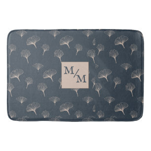 Blauw Grijs smeedijzer Gingko Badmat