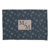 Blauw Grijs smeedijzer Gingko Kussensloop (Voorkant)