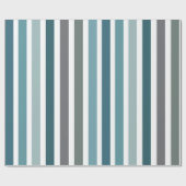 Blauw Grijs Strepen Cadeaupapier (Vlak)