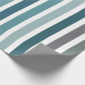 Blauw Grijs Strepen Cadeaupapier (Hoek)