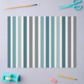 Blauw Grijs Strepen Tissuepapier (Craft)