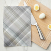 Blauw/Grijs/Tan Plaid Theedoek (Quarter Fold)