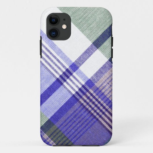 Blauw grijs Tartan Speld Hoesje (Achterkant)
