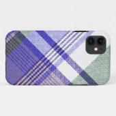 Blauw grijs Tartan Speld Hoesje (Achterkant (horizontaal))