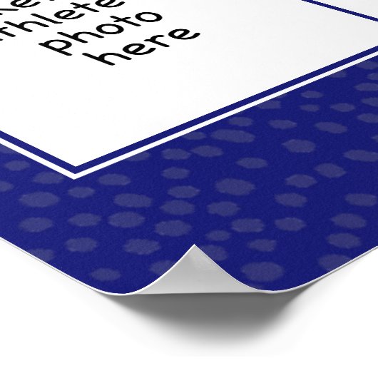 Blauw Grijs Team Kleuren Basketbal Team Foto Poster (Hoek)