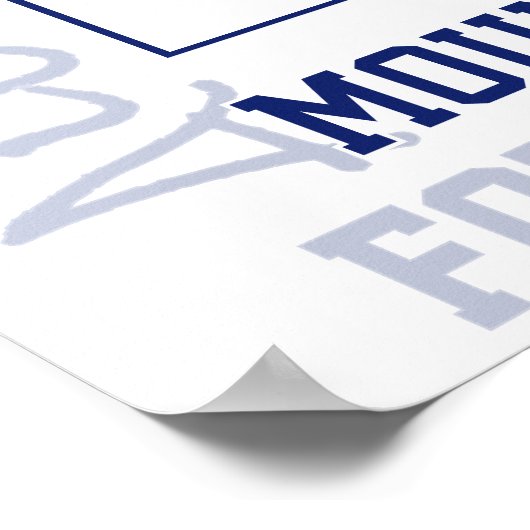 Blauw Grijs Team Kleuren Basketbal Team Foto Poster (Hoek)