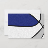 Blauw Grijs Team Kleuren Basketbal Verjaardag Kaart (Achterkant)