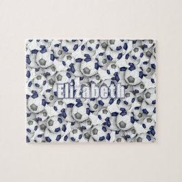 blauw grijs team kleuren jongens voetbal legpuzzel